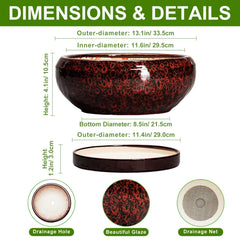 EPFamily Bonsai Pot 13 Inch with saucer