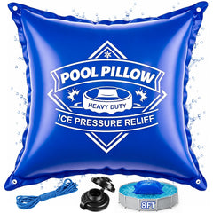 EPN 8x8FT Pool Pillow front view with double-layer valve