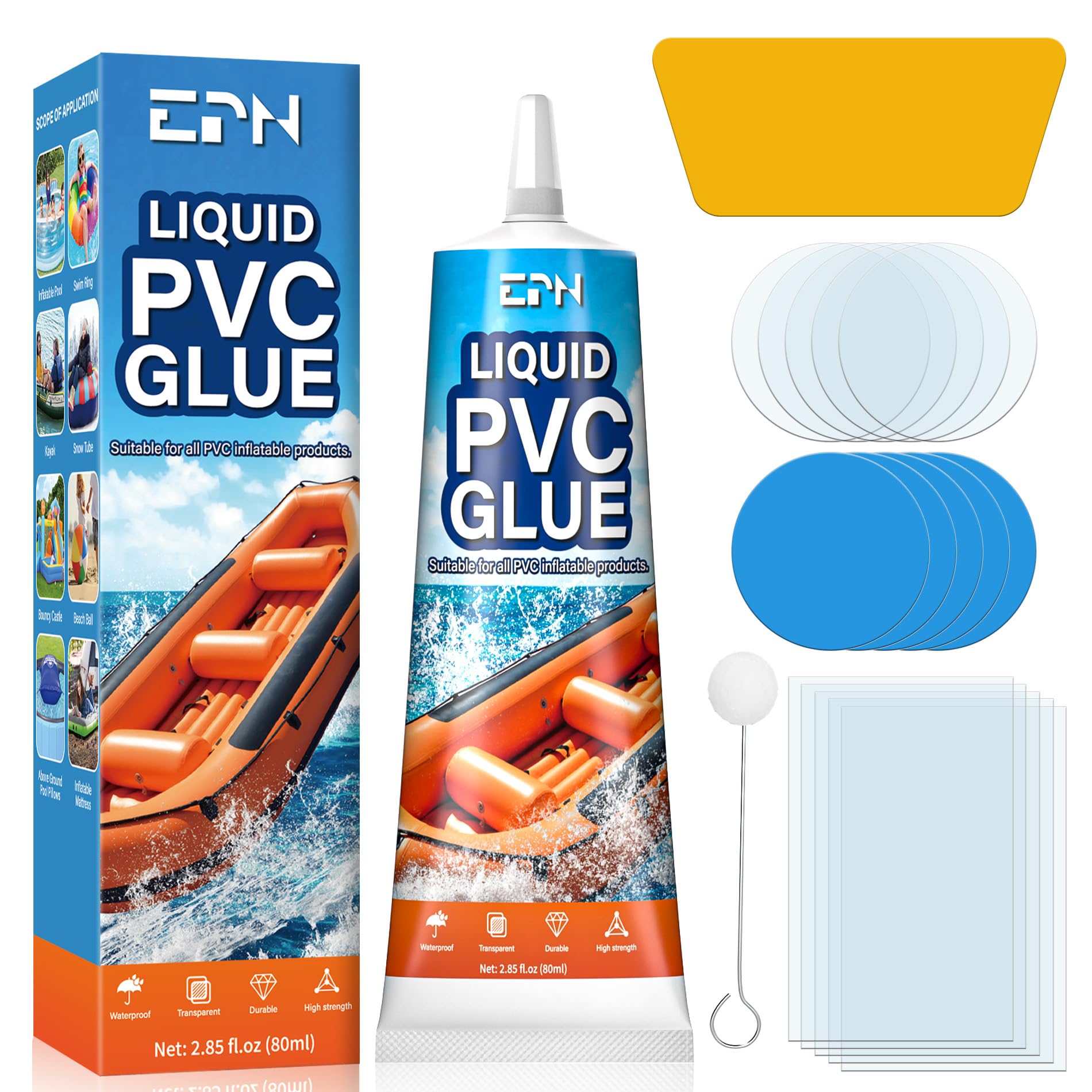 EPN Air Mattress Patch Kit 80 mL front view with packaging