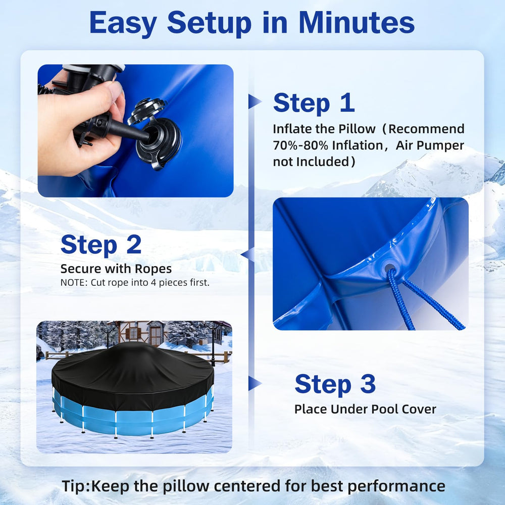 EPN Pool Pillow 8x8FT with measuring tape for size reference