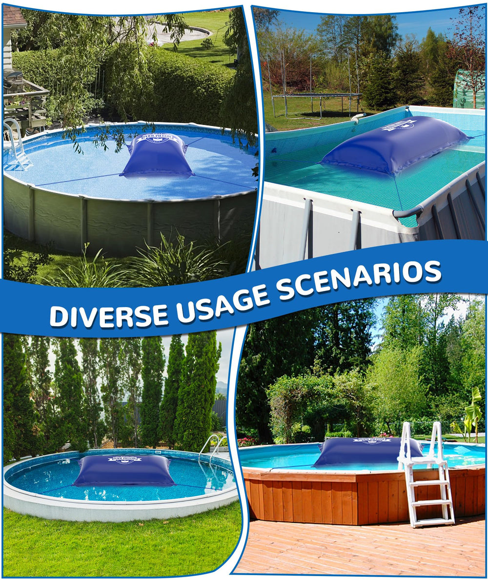 EPN Pool Pillow beside outdoor furniture