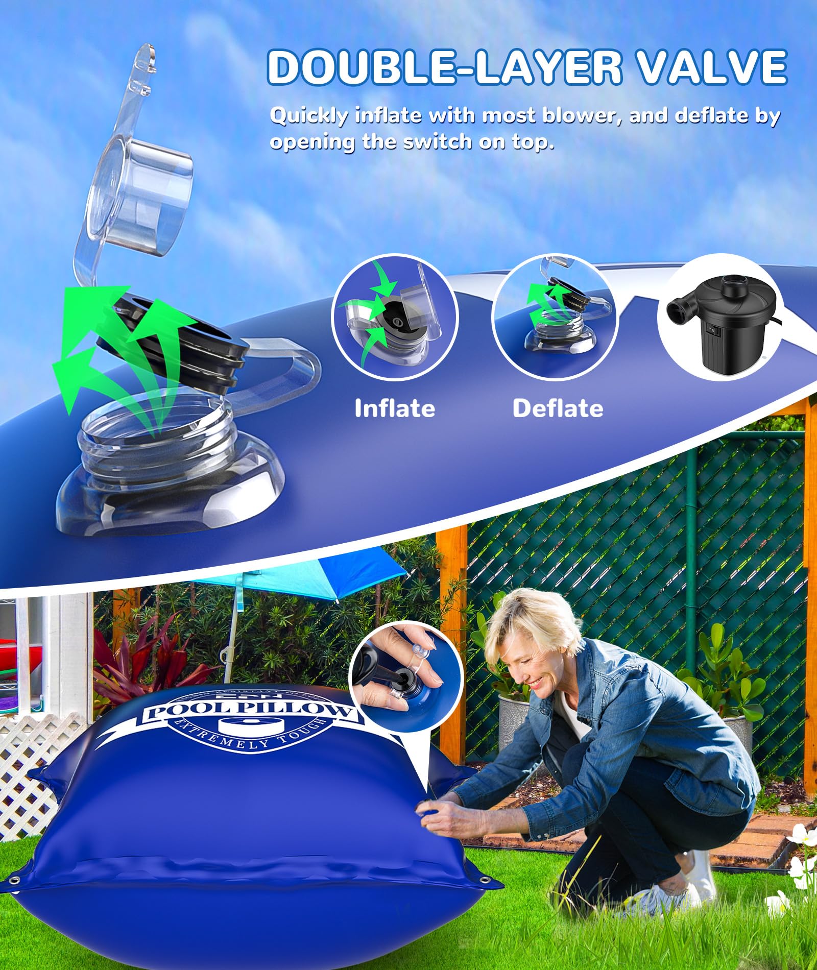 EPN pool pillow packaging and instructions