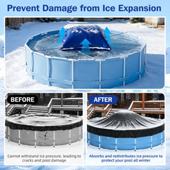 EPN pool pillow side view showing double-layer valve