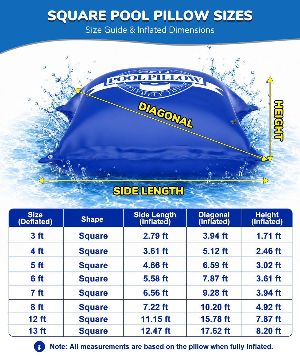 EPN Pool Pillow uninflated size