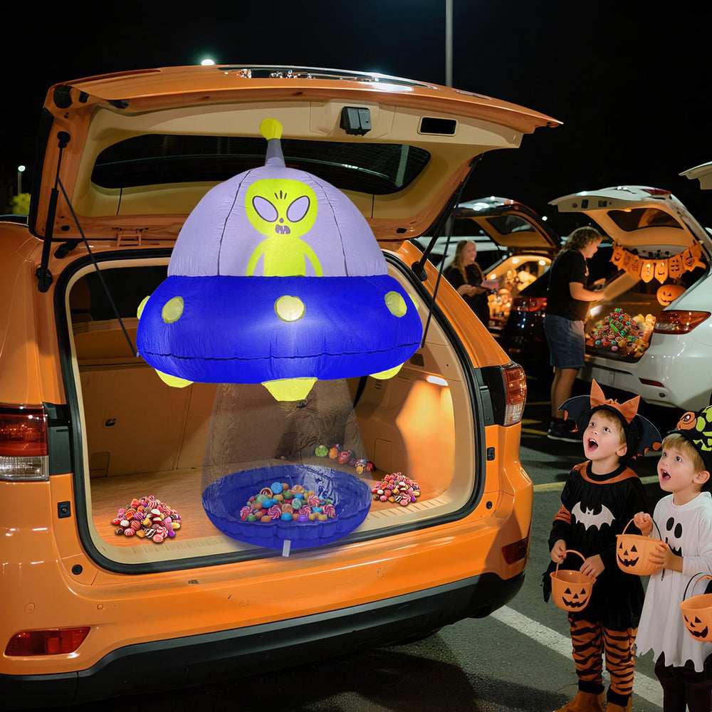 Epochleno Halloween Trunk or Inflatable Decor front view with LED lights