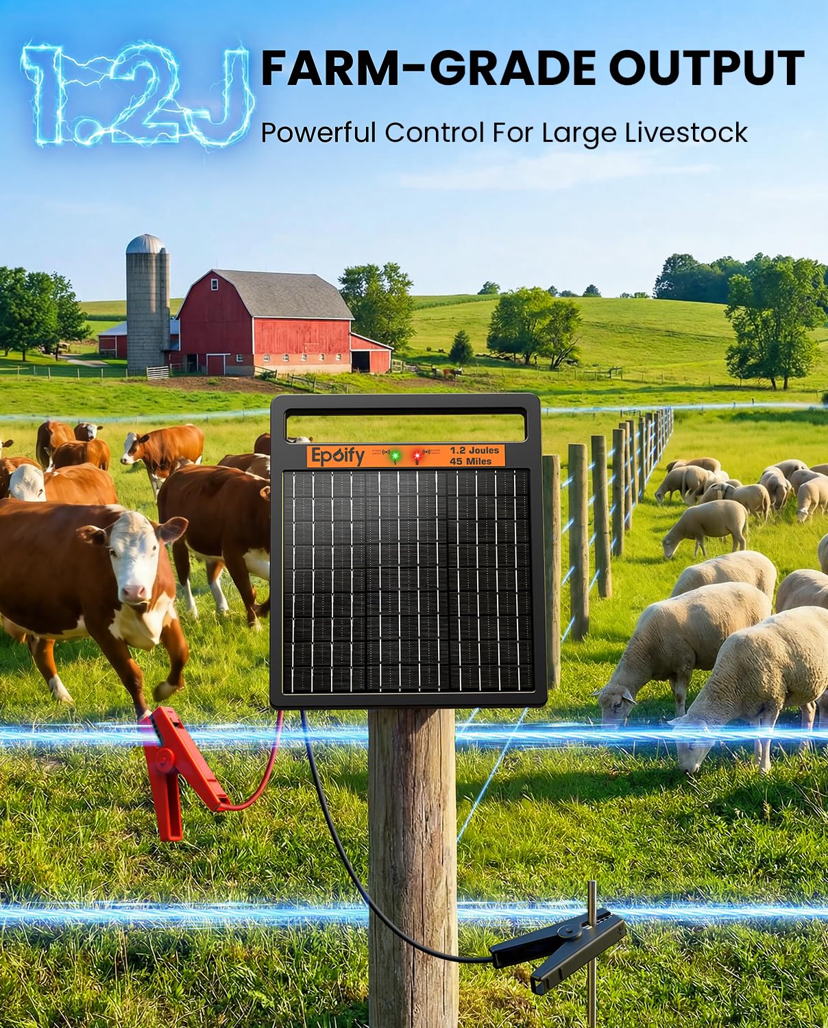 Epoify Solar Electric Fence Charger LD02 side view