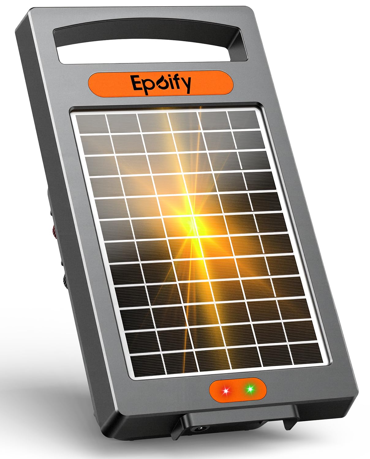 Epoify Solar Fence Charger front view in jet black