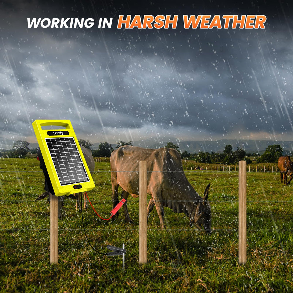 Epoify Solar Fence Charger with connections highlighted