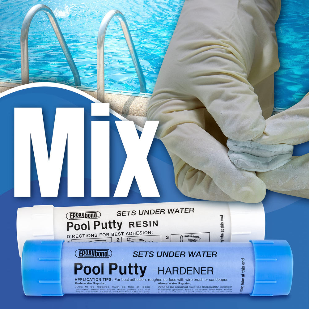 Epoxybond Pool Putty applied to a pool crack