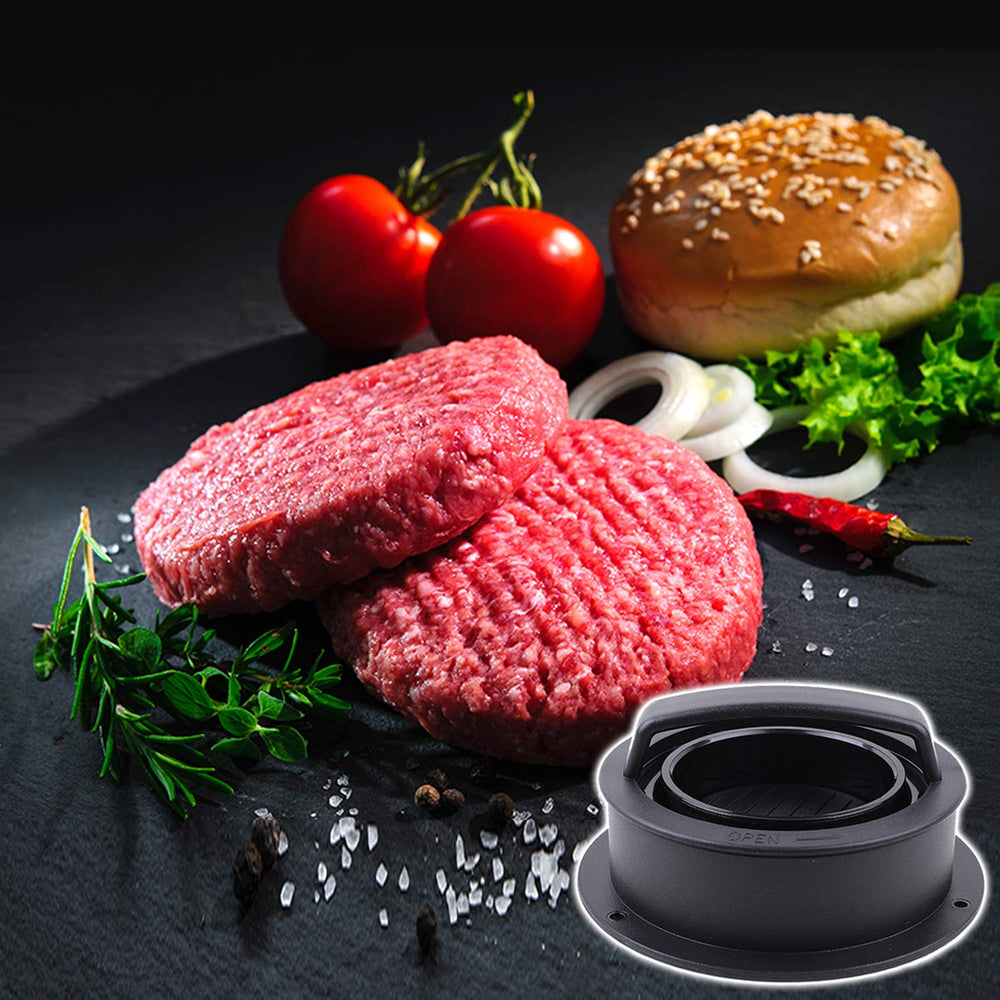 EPPARN Burger Press in action with perfectly shaped burger patties