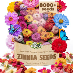 EquSym Zinnia Flower Seeds 8000+ seeds packaging front view