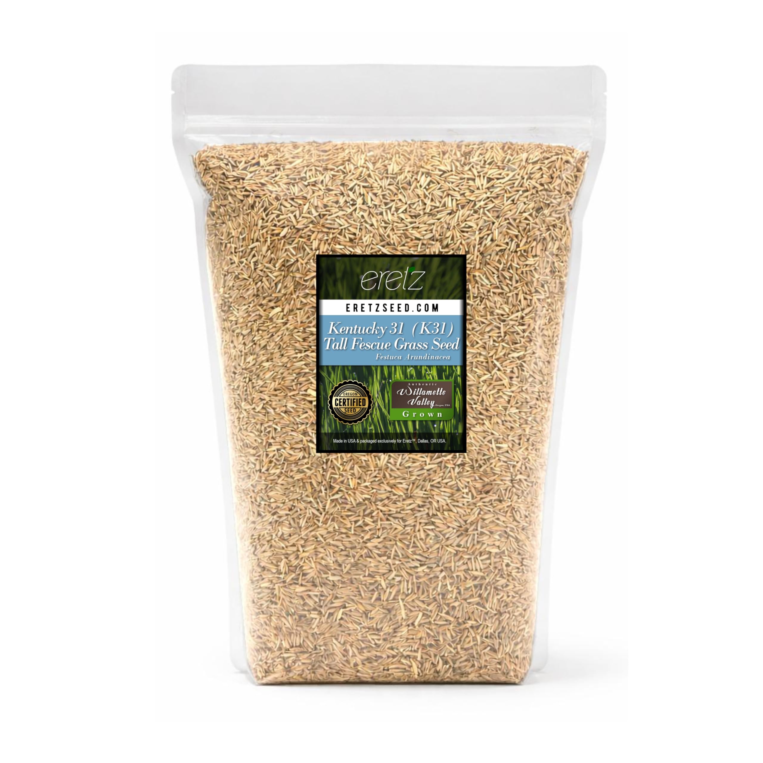 Eretz Kentucky 31 Tall Fescue Grass Seed package front view
