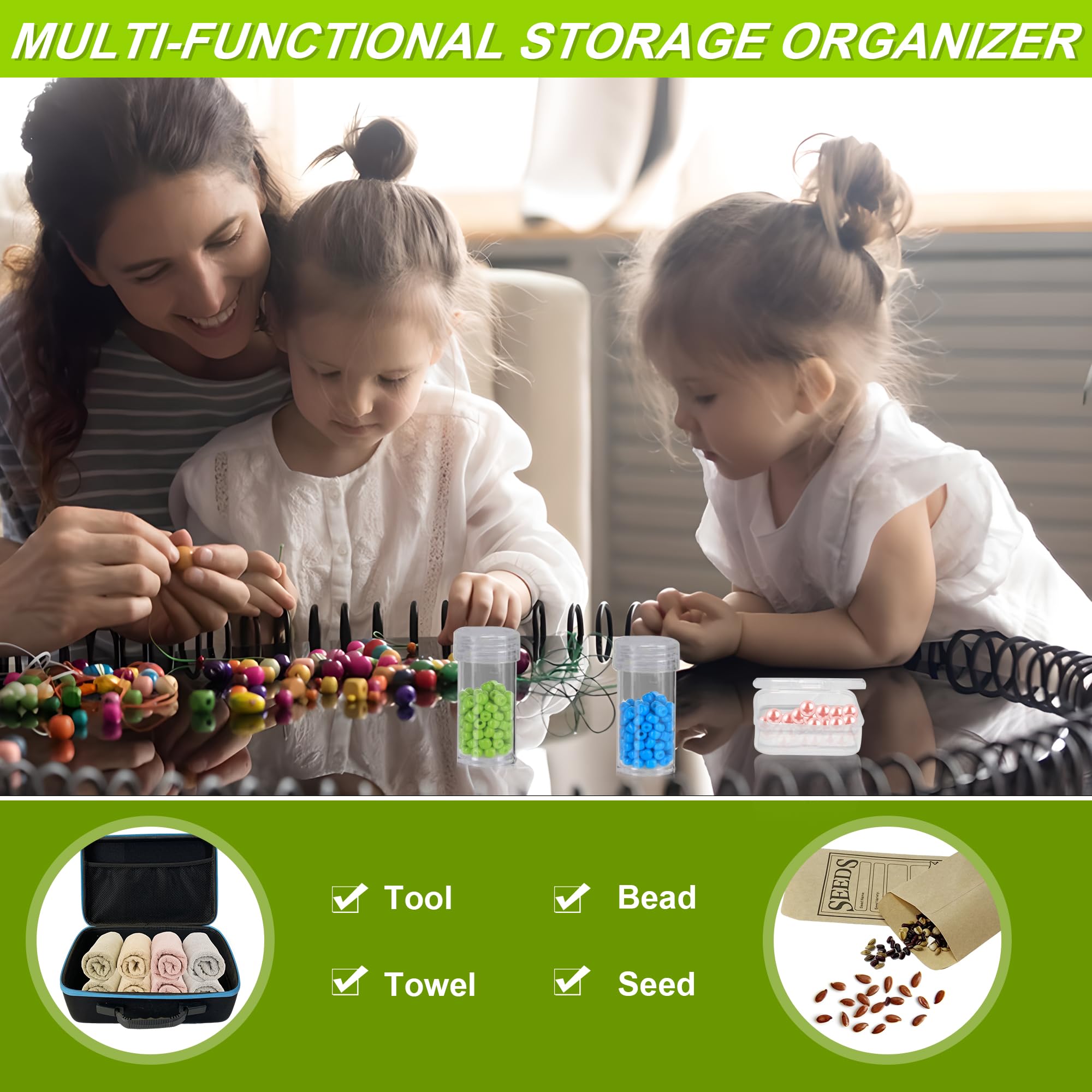 ERFEI seed storage organizer box with 87 slots
