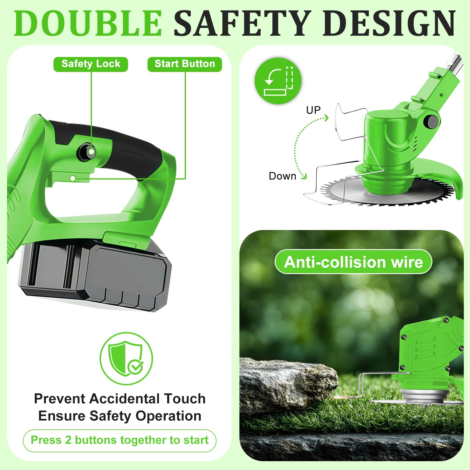 Ergonomic handle of LMZTCYA weed wacker for comfort