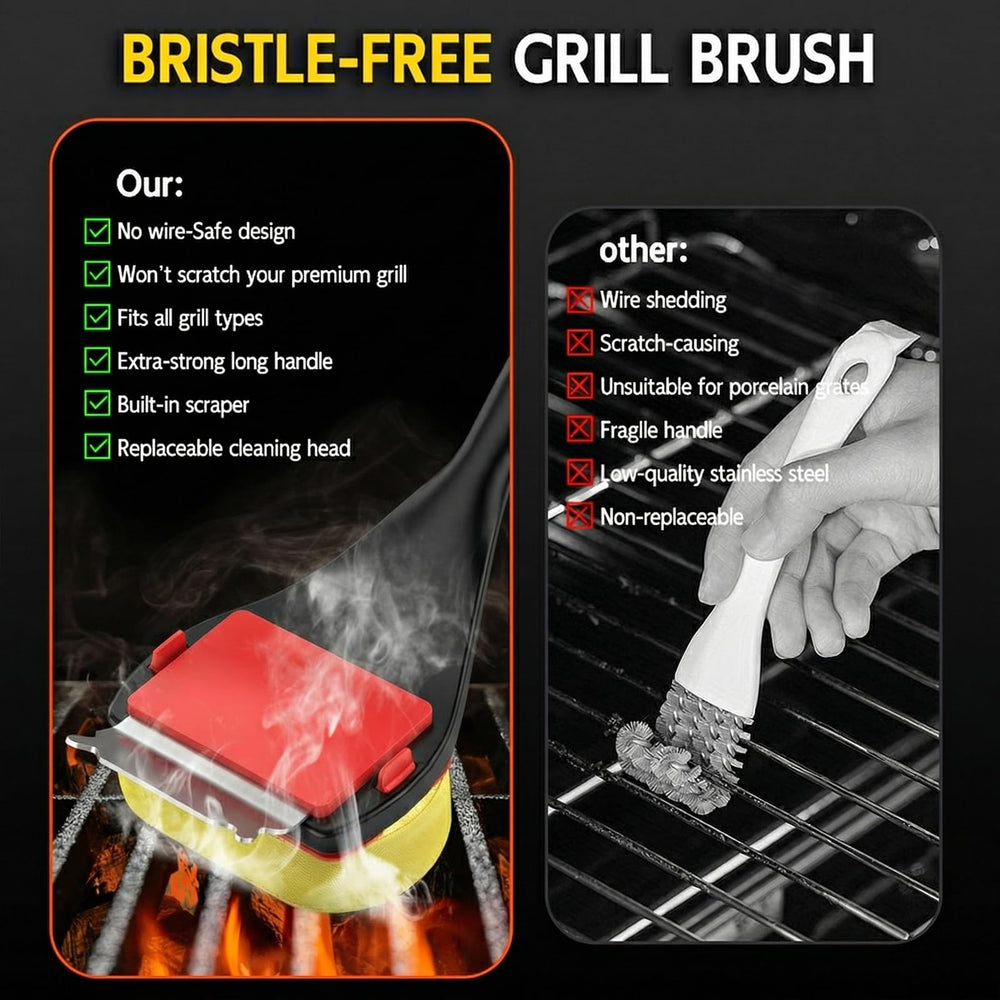 Ergonomic handle of VIVAIVE grill brush for comfortable grip