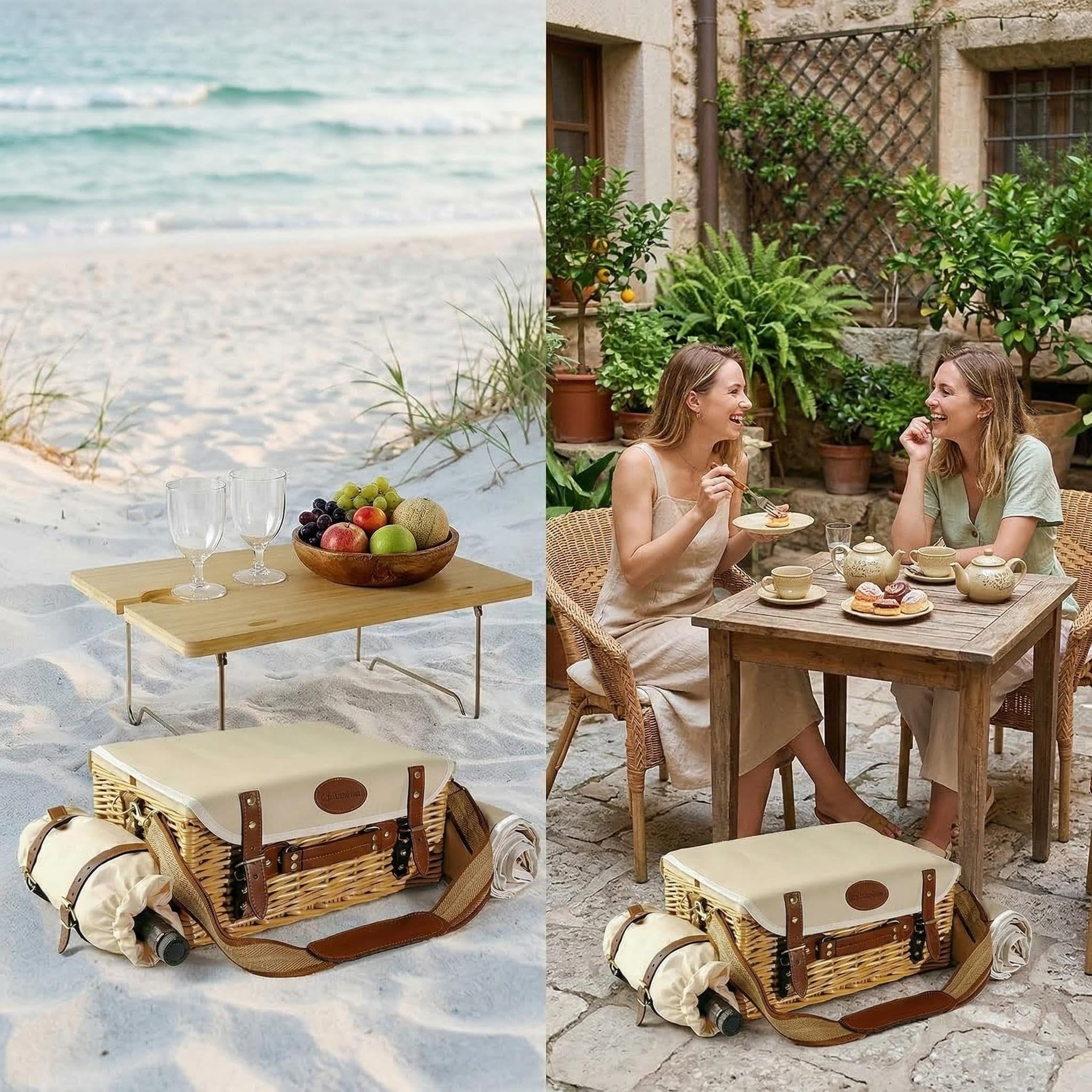 Ergonomic handles of the OrgaNatureQueen picnic basket