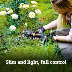 Ergonomic soft grip handle of WORX Cordless Pruning Shear