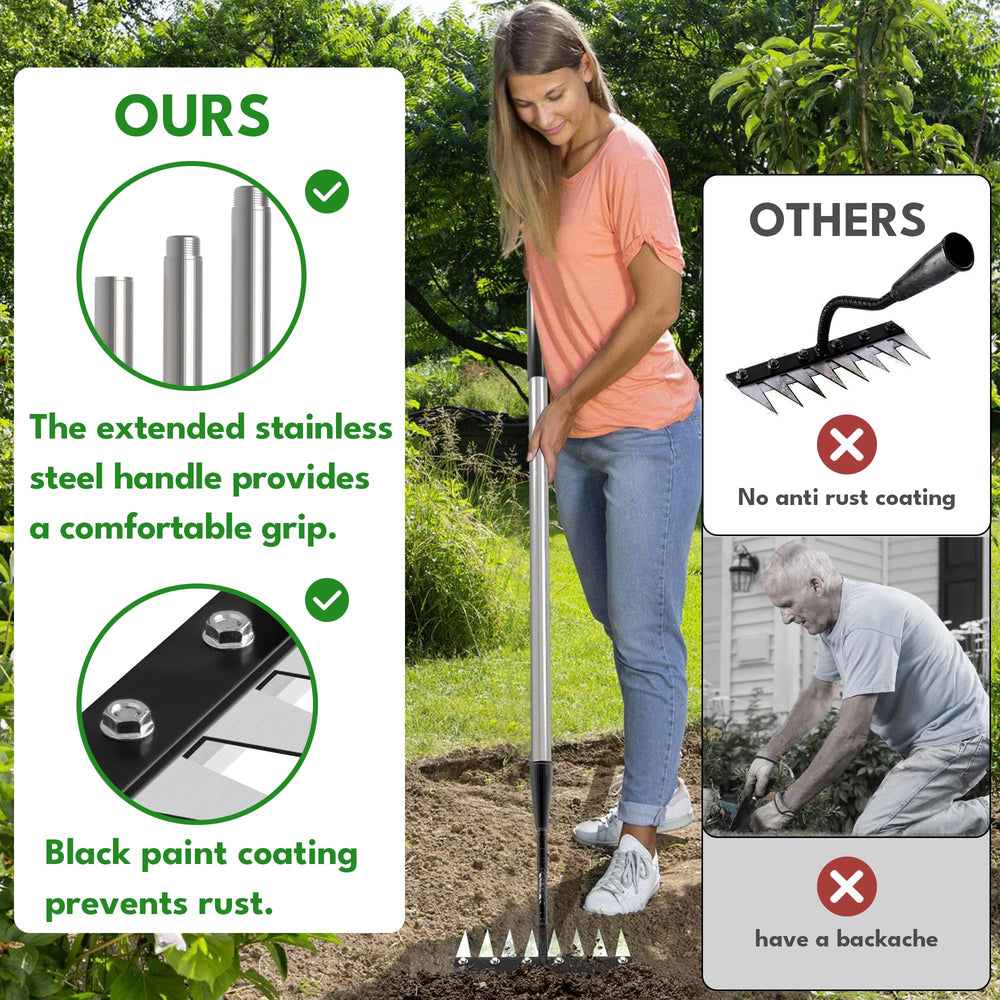 Ergonomically designed handle of PREMJIN Weeding Rake