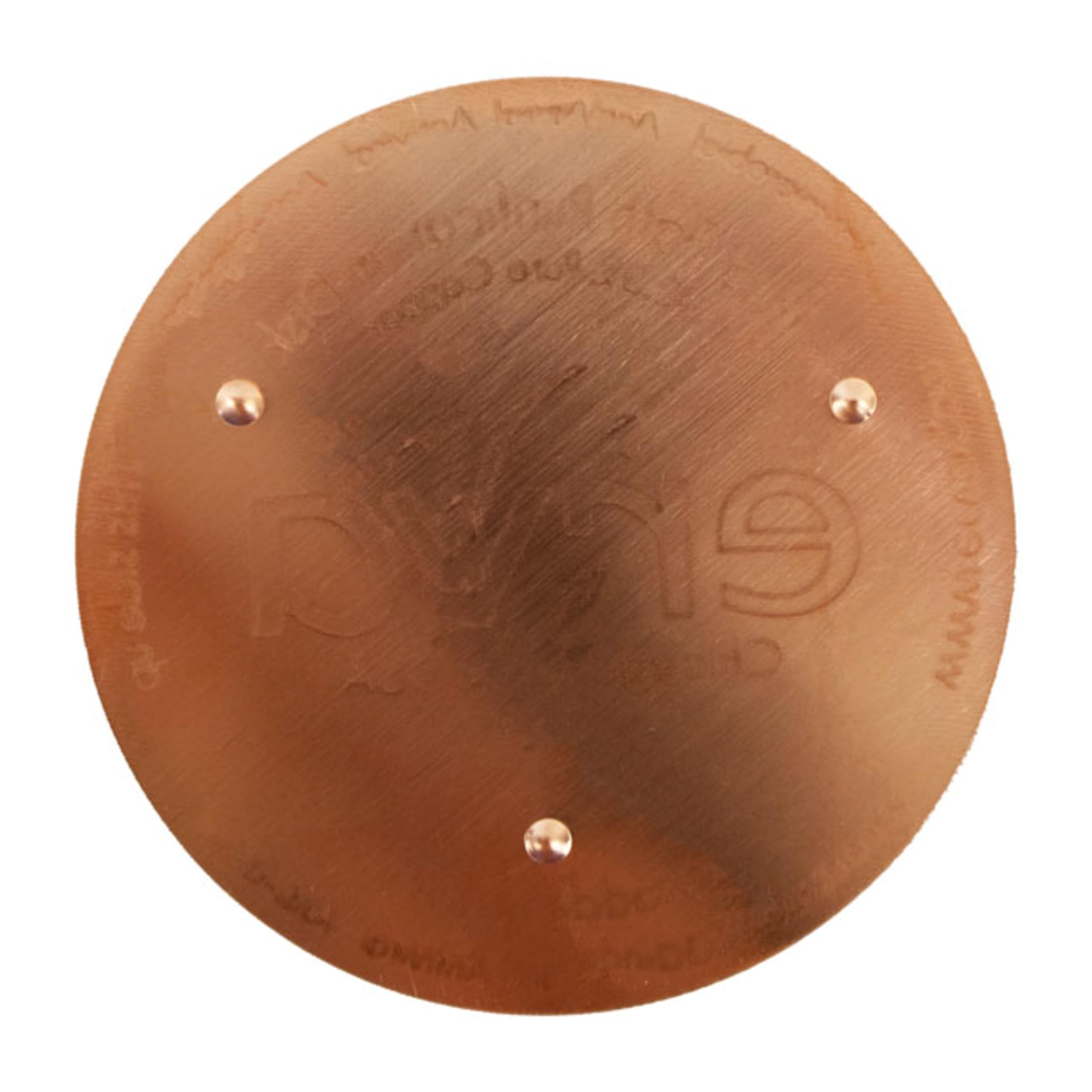 Erva Copper Bird Bath Purification Disk showing tarnished copper surface