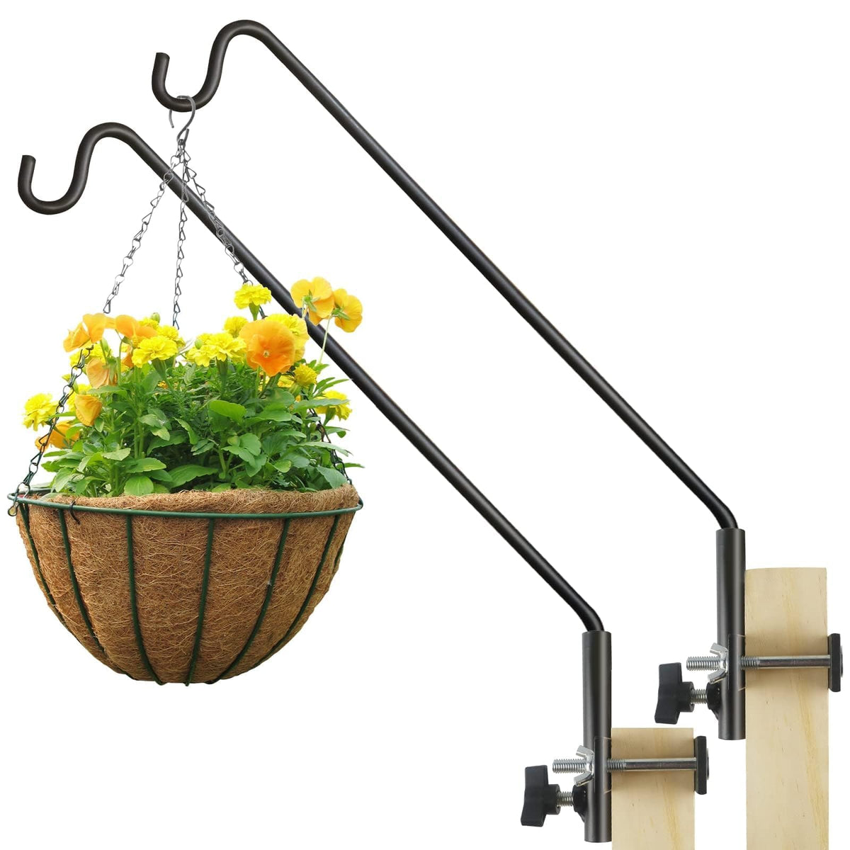 ERYTLLY Adjustable Rail Hook for Bird Feeders, black