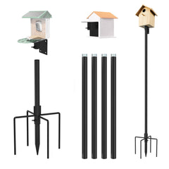 ERYTLLY Bird House Pole Mount Kit 80 inch black metal stand front view