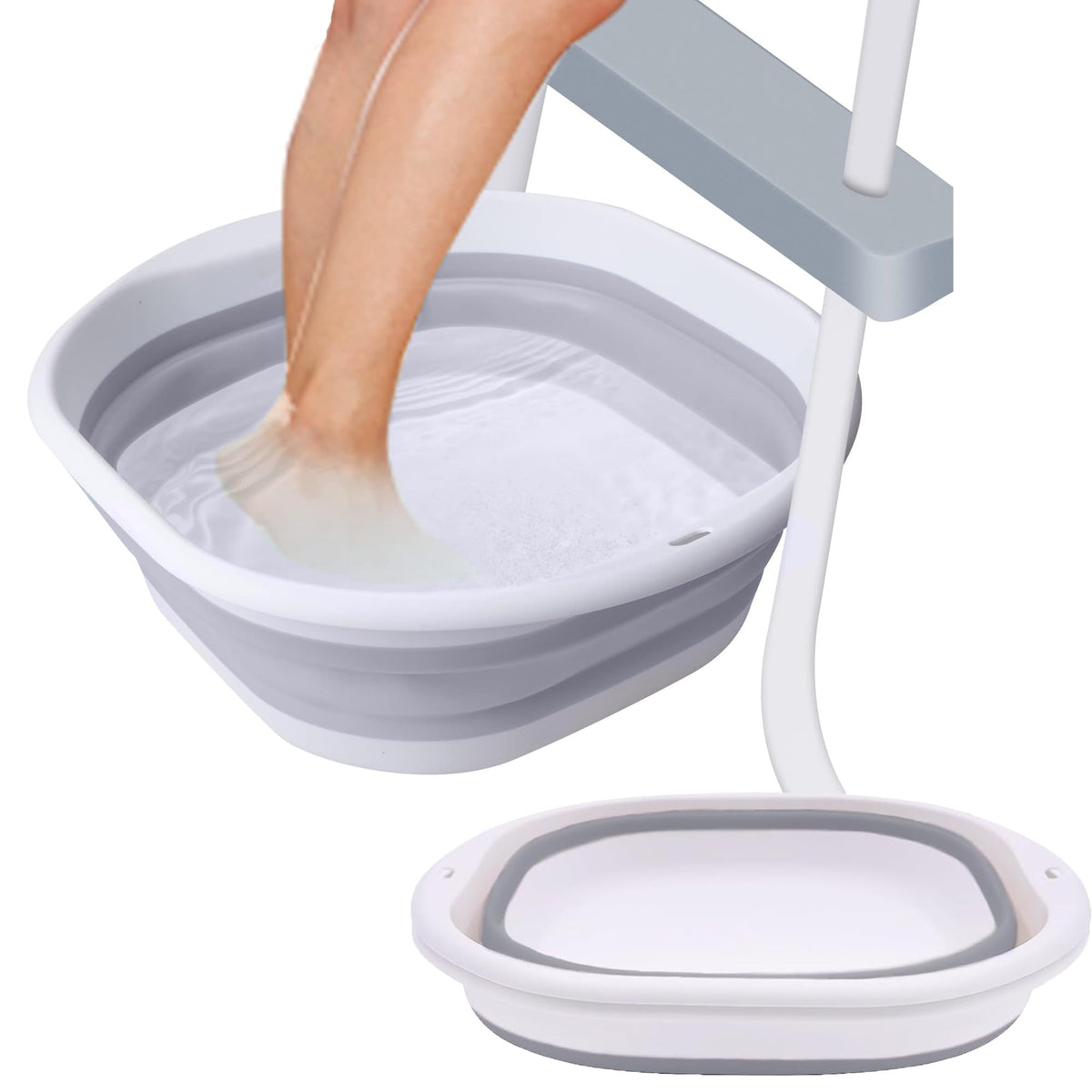 ESEHGS Portable Pool Foot Bath gray basin front view