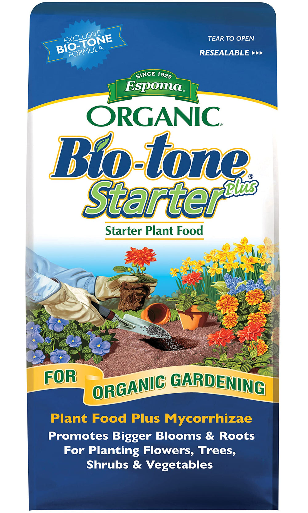 Espoma Bio-Tone Starter Plus Fertilizer 4 lb bag front view