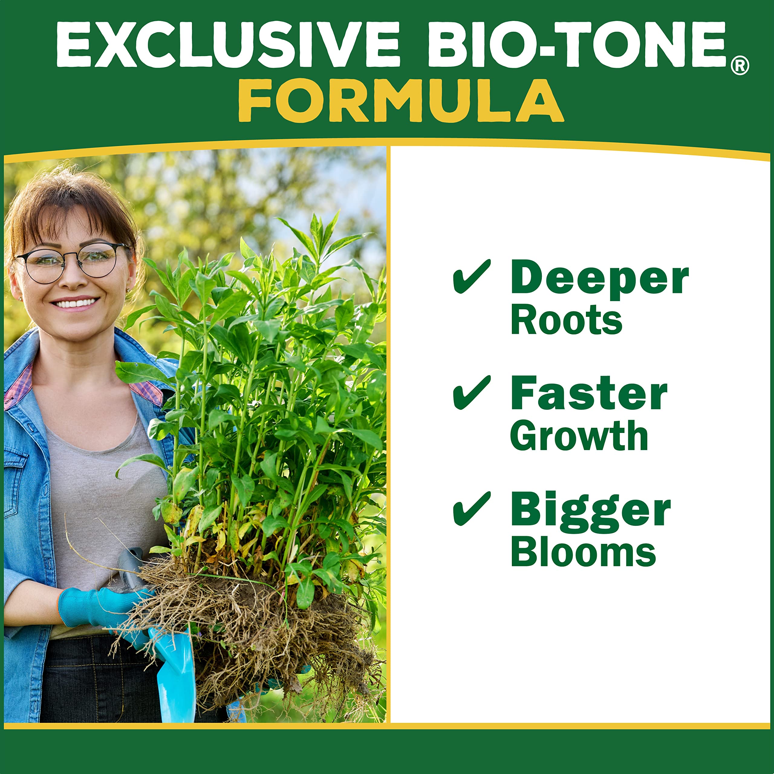 Espoma Bio-Tone Starter Plus Fertilizer back view with instructions