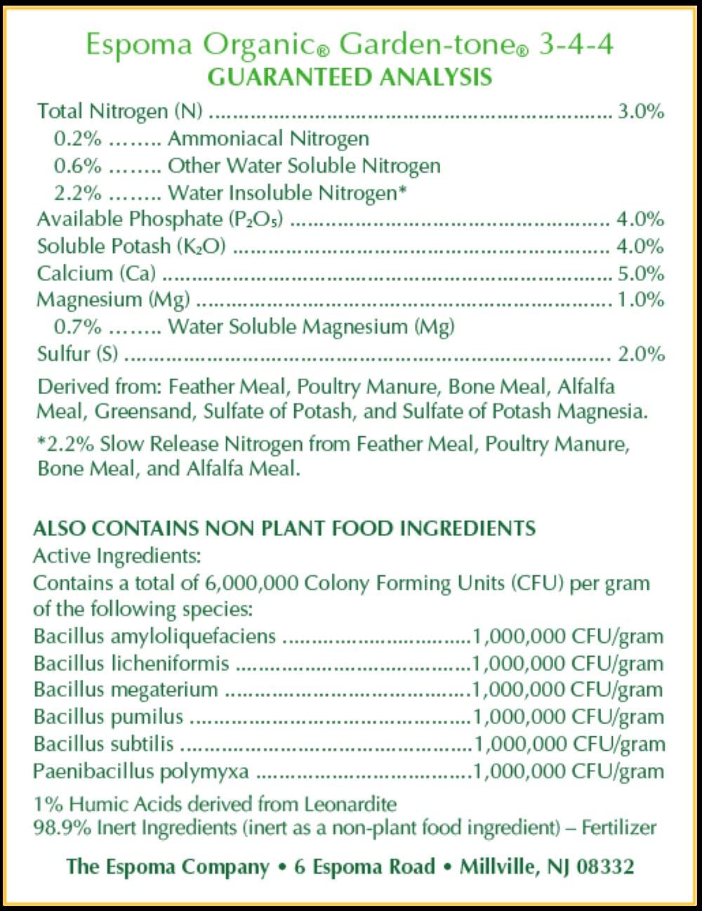 Espoma Garden-Tone fertilizer application on soil