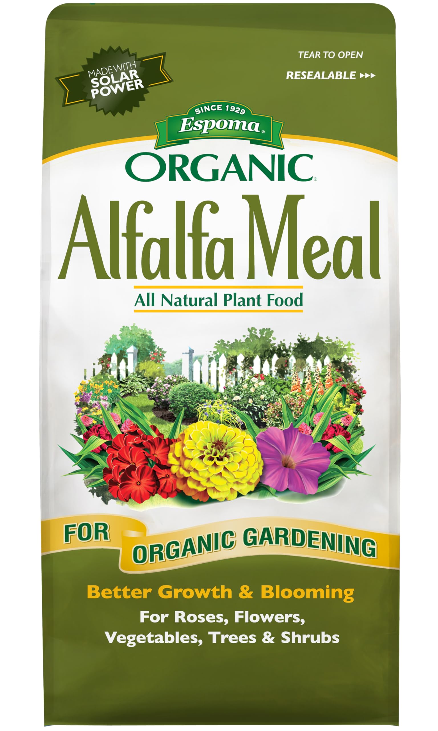 Espoma Organic Alfalfa Meal Fertilizer 3 lb bag front view