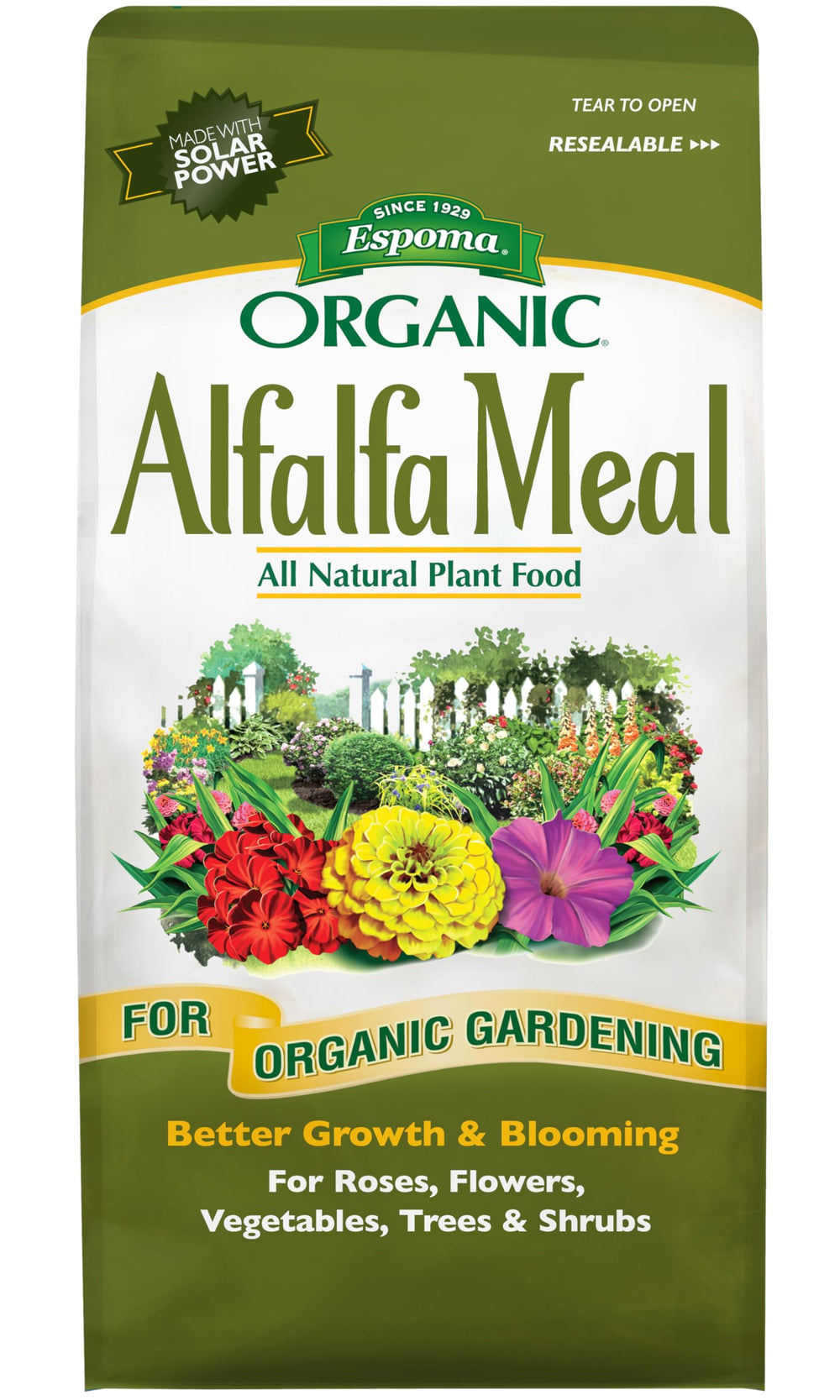 Espoma Organic Alfalfa Meal Fertilizer 3 lb bag front view