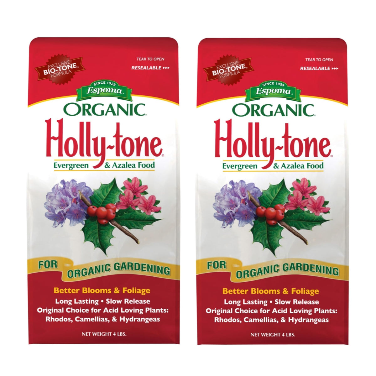 Espoma Organic Holly-Tone 4-3-4 Fertilizer 4 lb bag front view