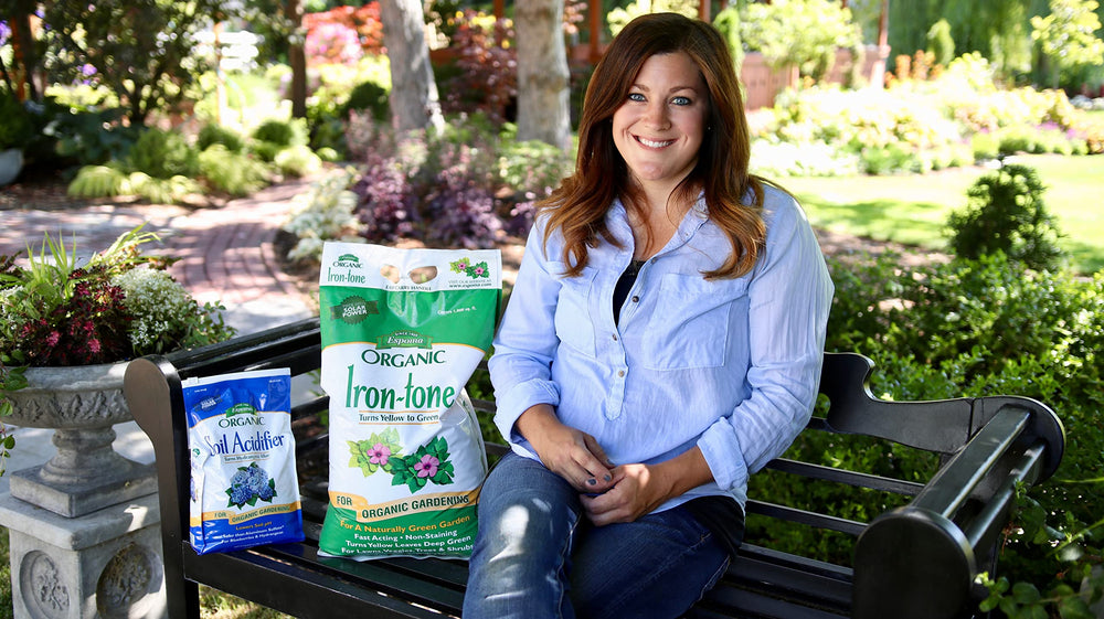 Espoma Organic Iron-Tone Fertilizer close-up view of bag