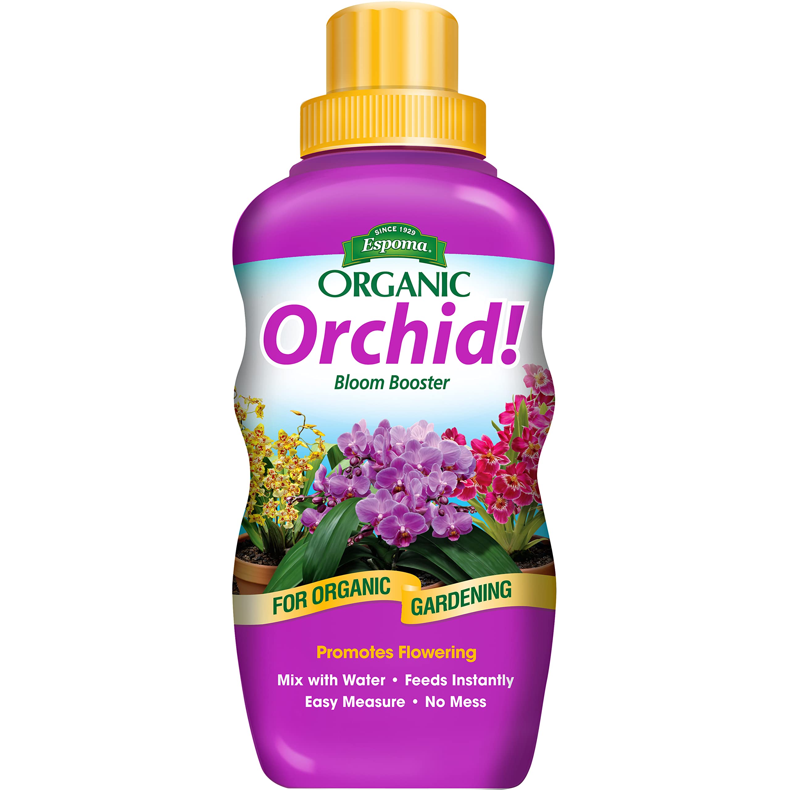 Espoma Organic Orchid! 8-ounce liquid plant food bottle front view