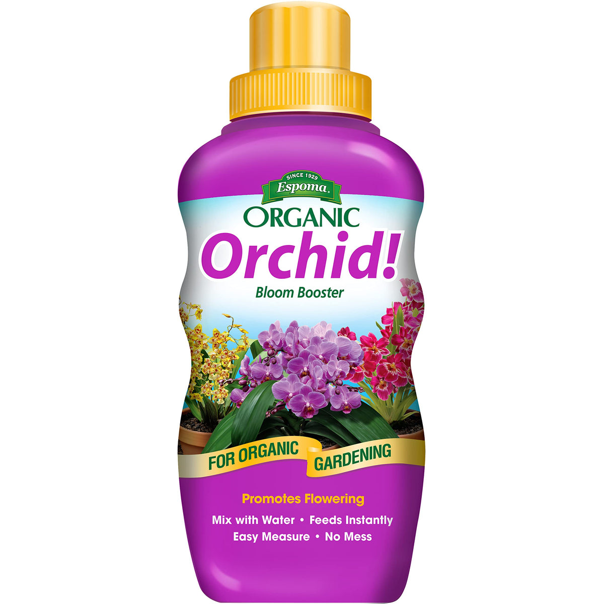 Espoma Organic Orchid! 8-ounce liquid plant food bottle front view