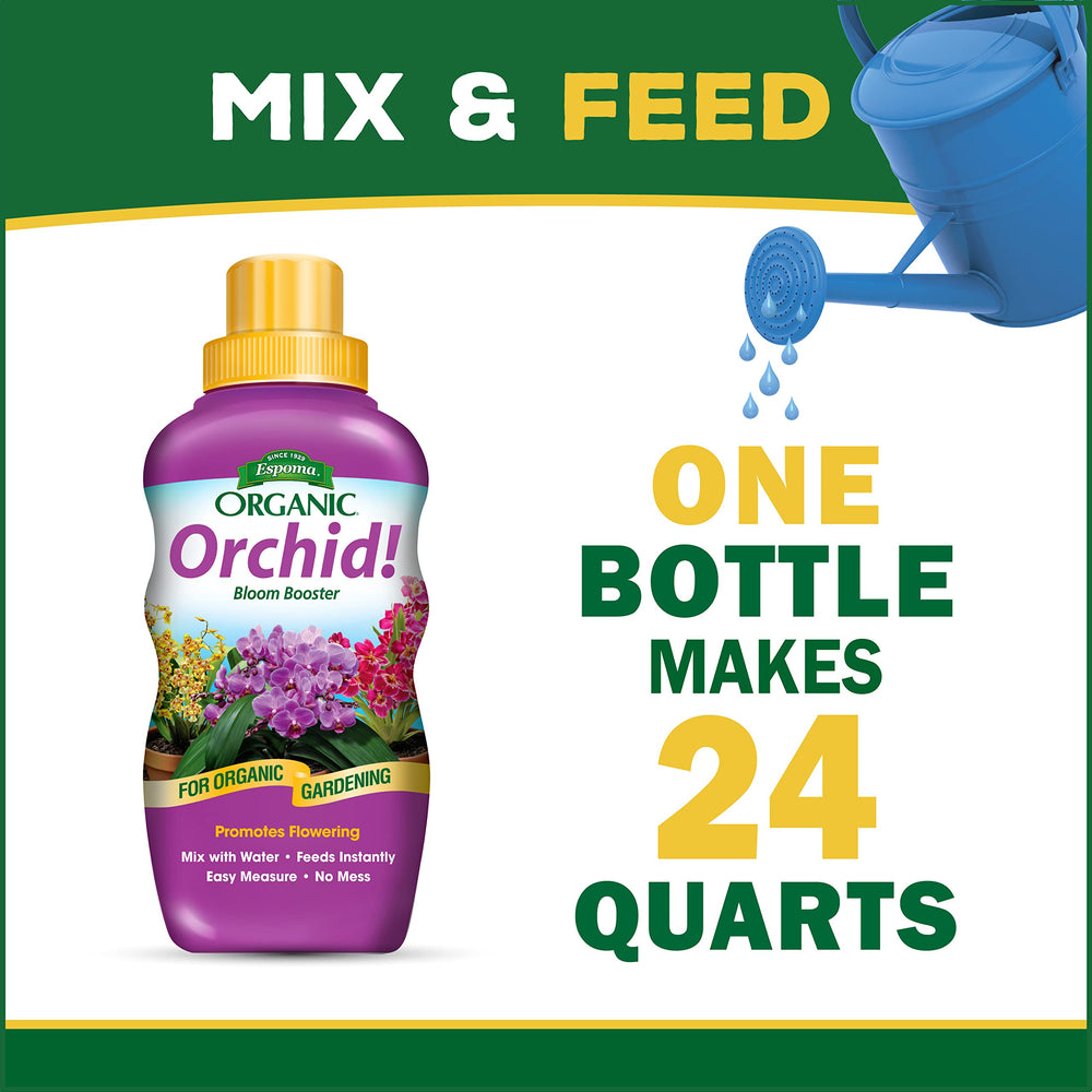 Espoma Organic Orchid Plant Food being mixed with water