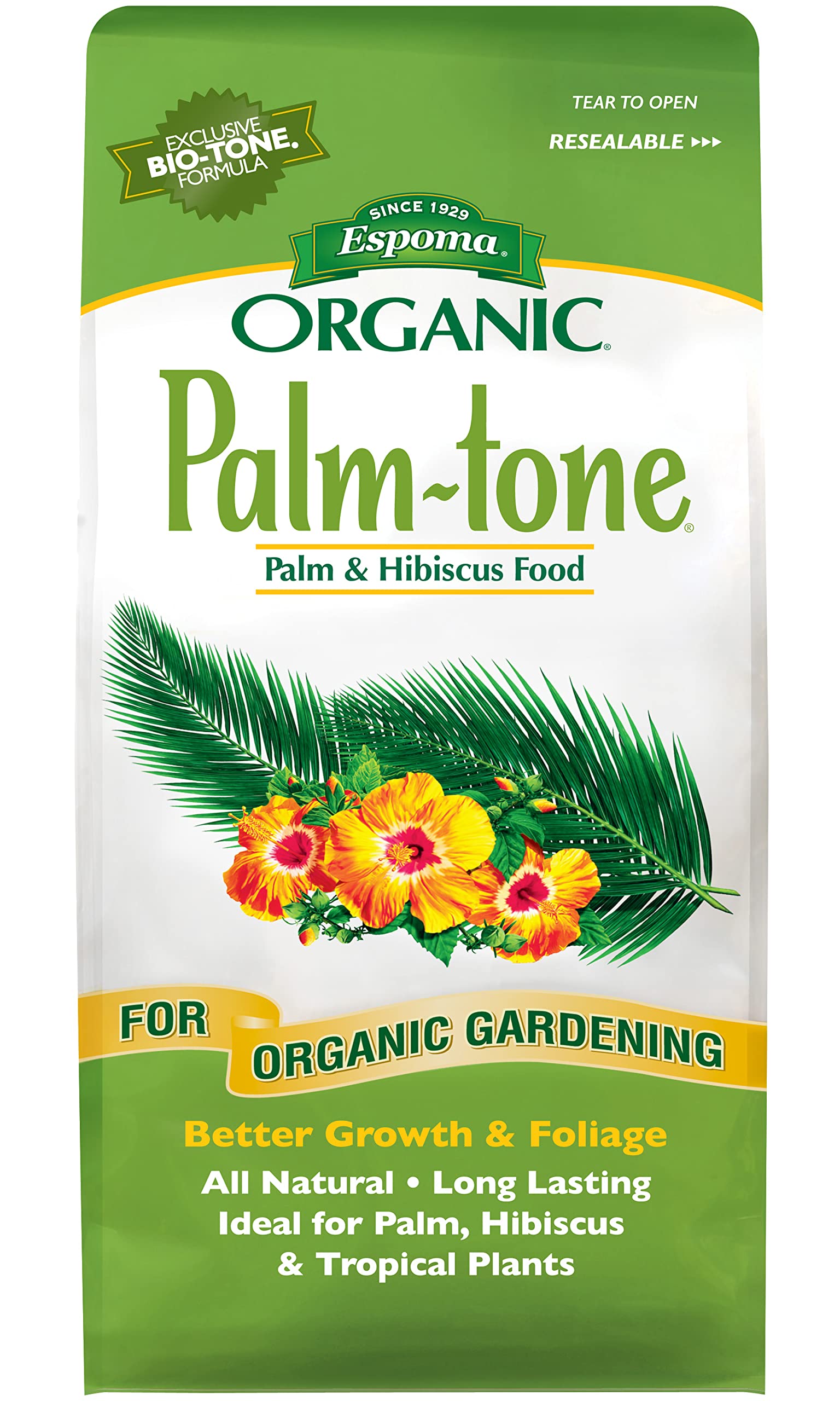 Espoma Organic Palm-Tone 4-1-5 Plant Food 4 lb bag front view