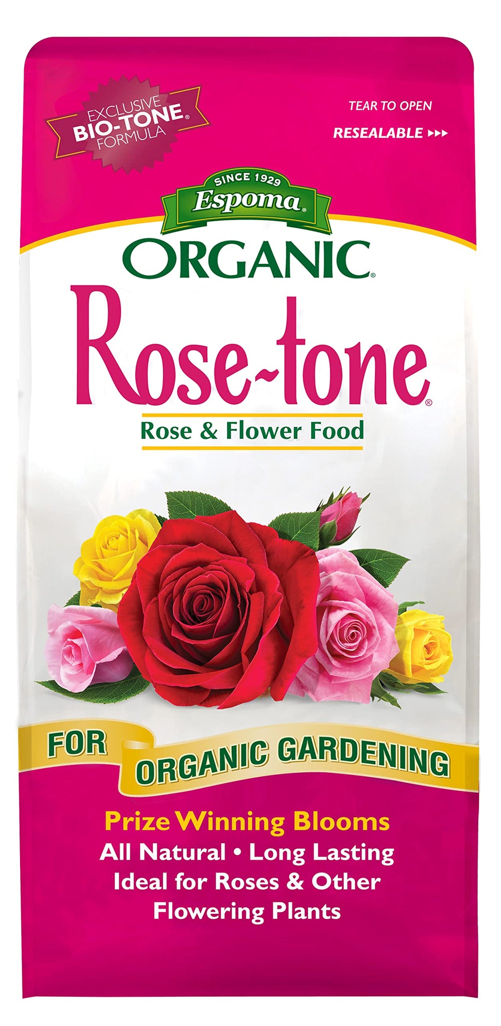 Espoma Organic Rose-Tone 4-3-2 Fertilizer 4 lb Bag front view
