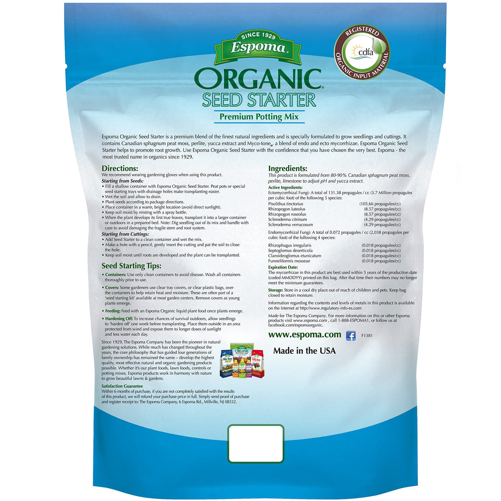 Espoma Organic Seed Starter soil mix close-up texture