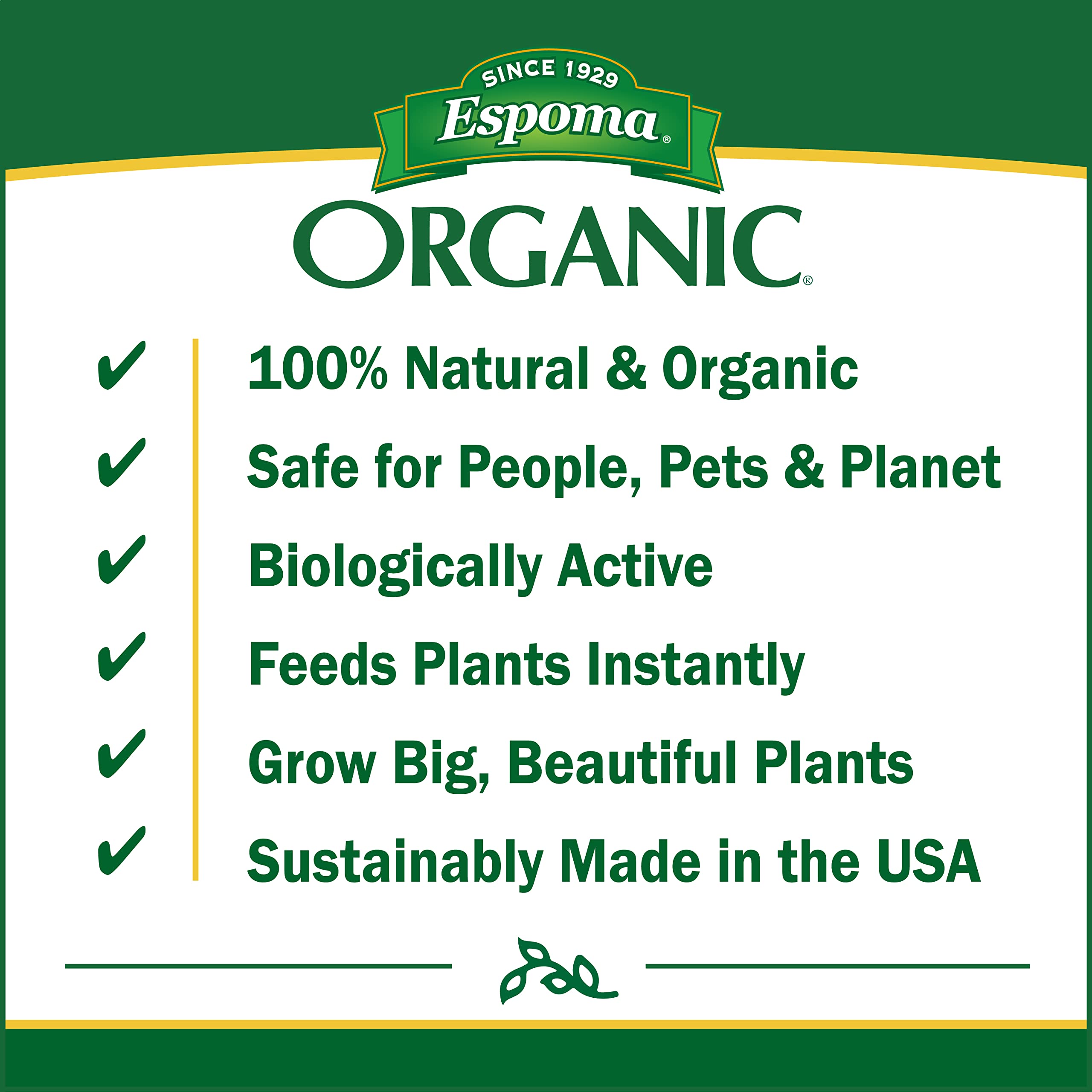 Espoma Organic Tomato! Plant Food 8 oz bottle side view