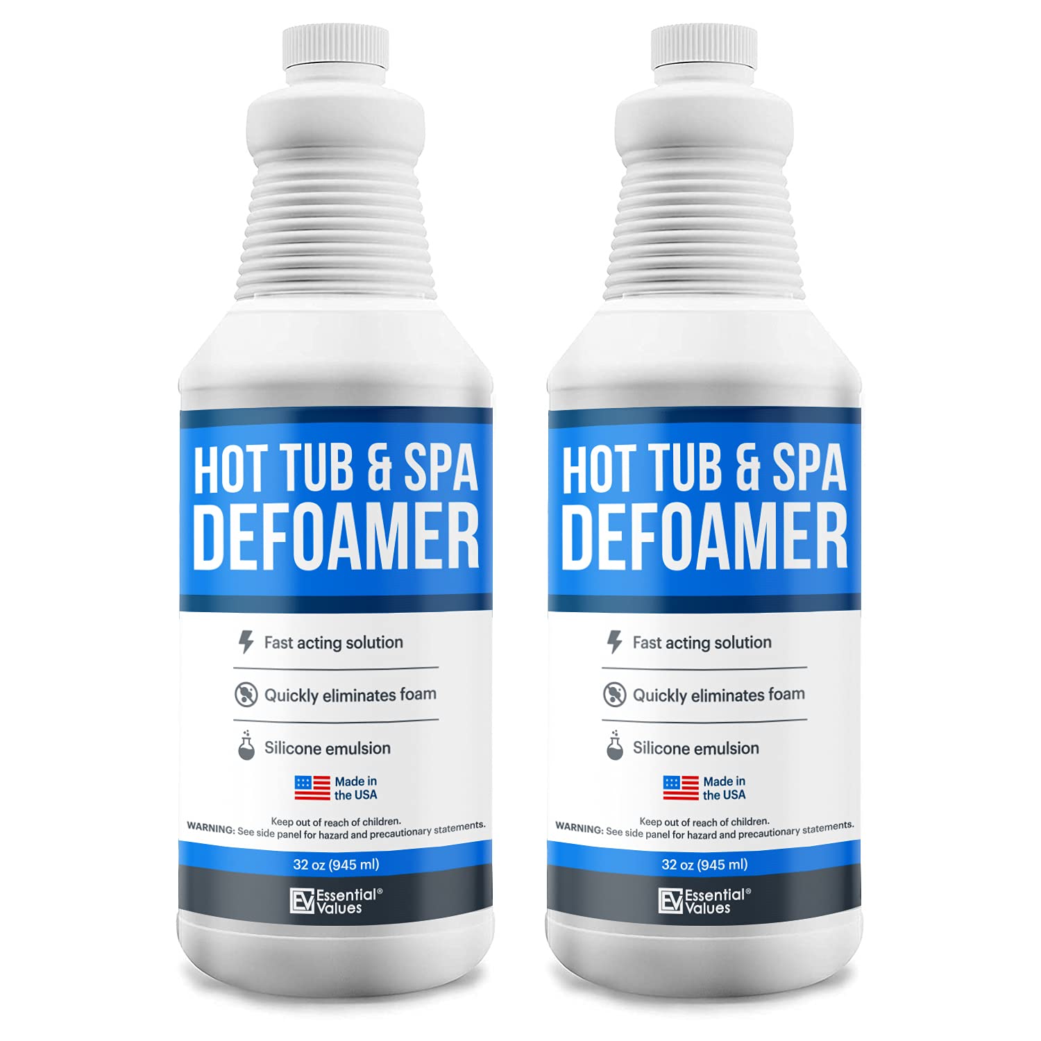 Essential Values Hot Tub Foam Eliminator 32oz bottles front view