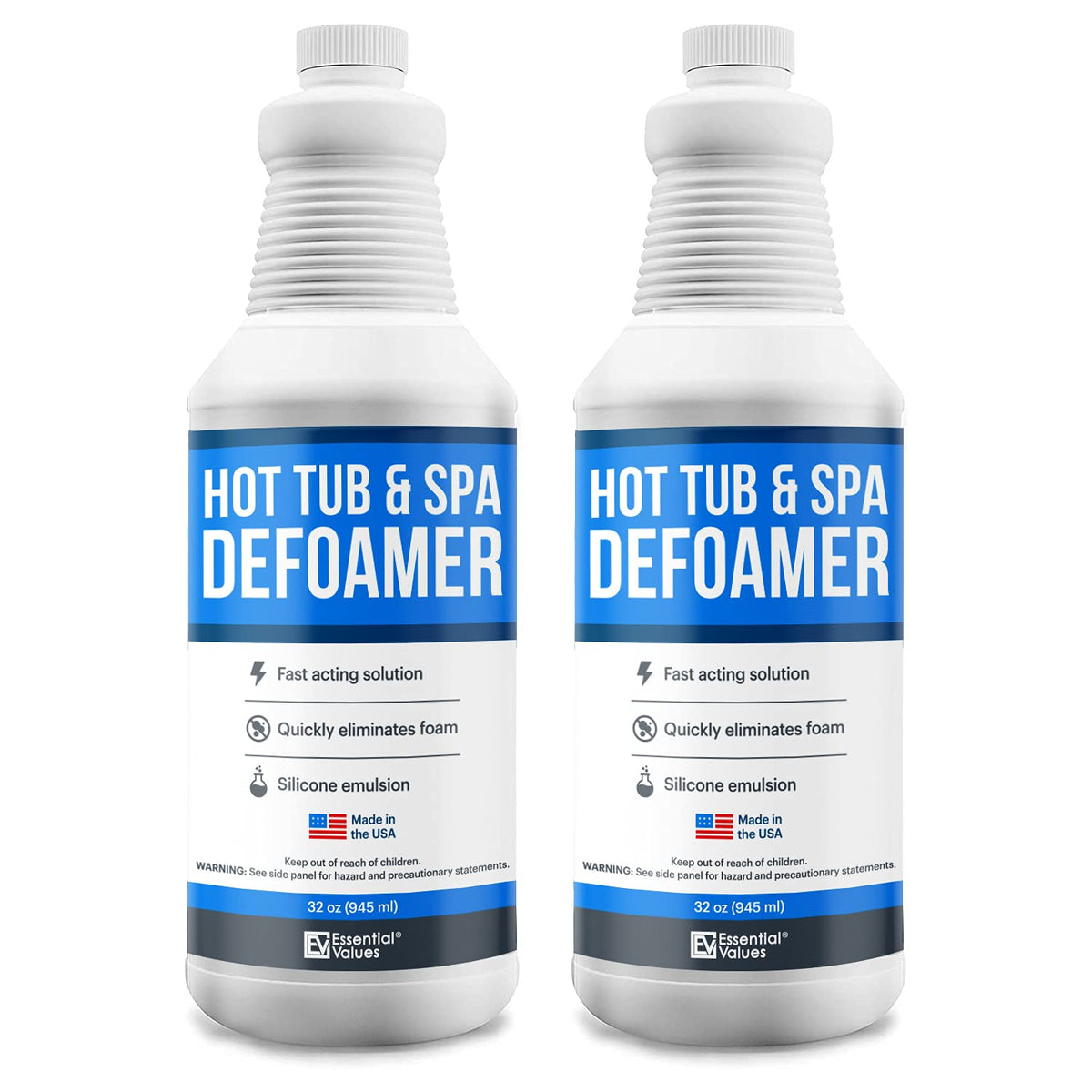 Essential Values Hot Tub Foam Eliminator 32oz bottles front view