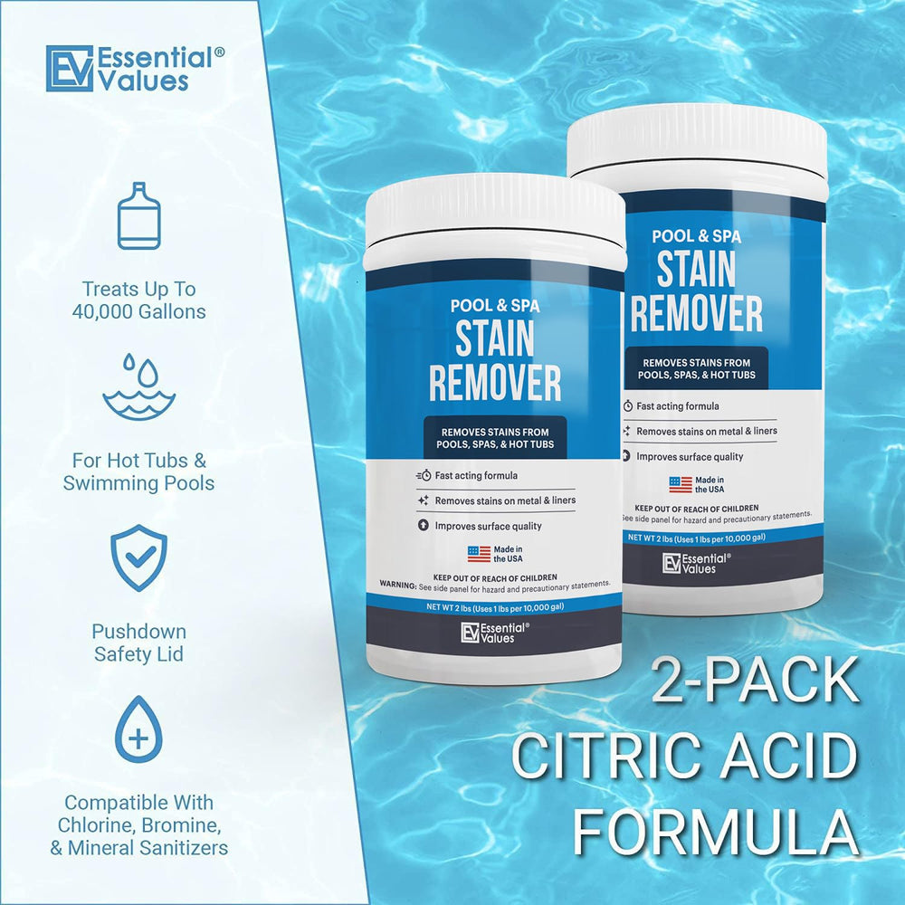 Essential Values Stain Remover powder in a measuring scoop