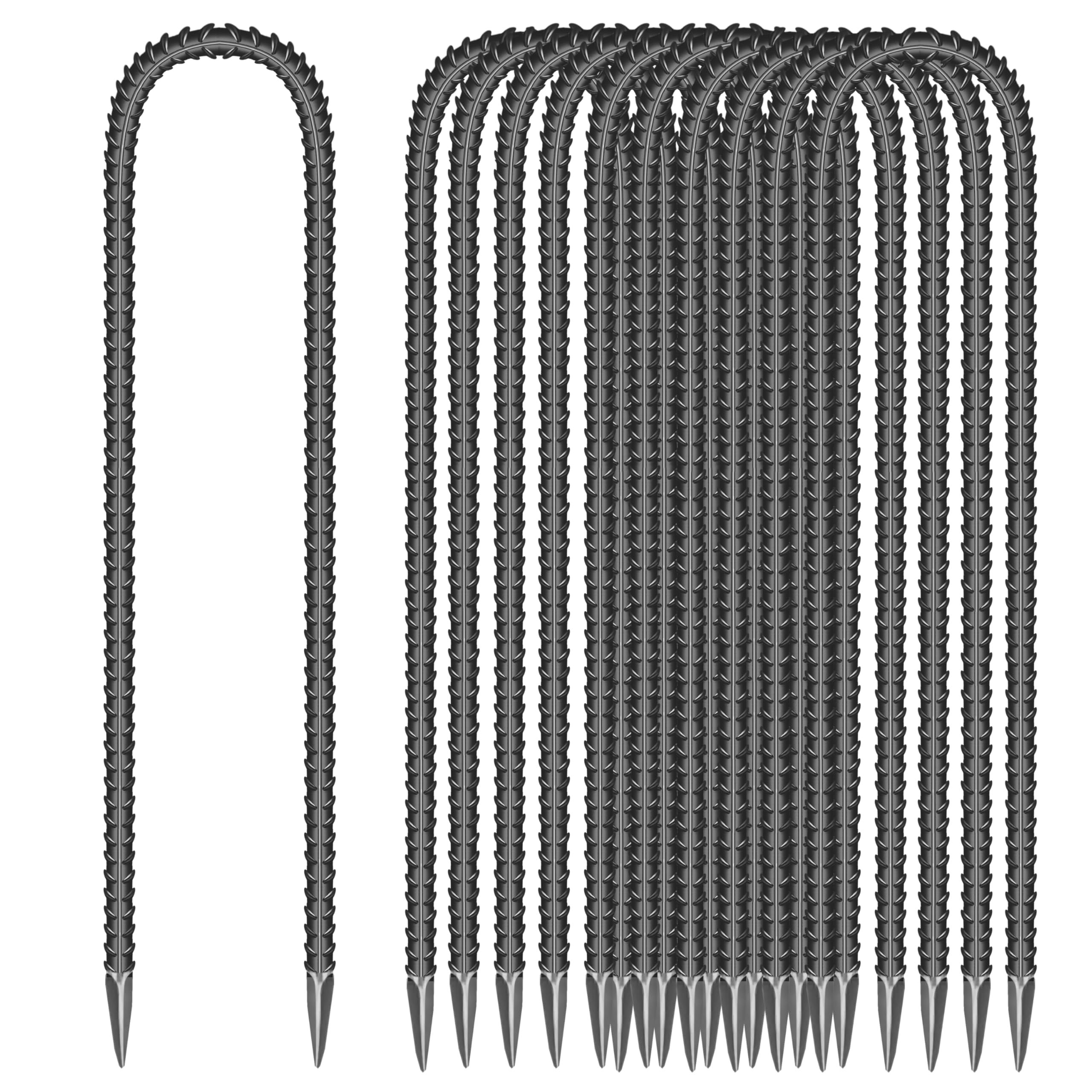 ESSFF 12-inch galvanized steel garden stakes front view