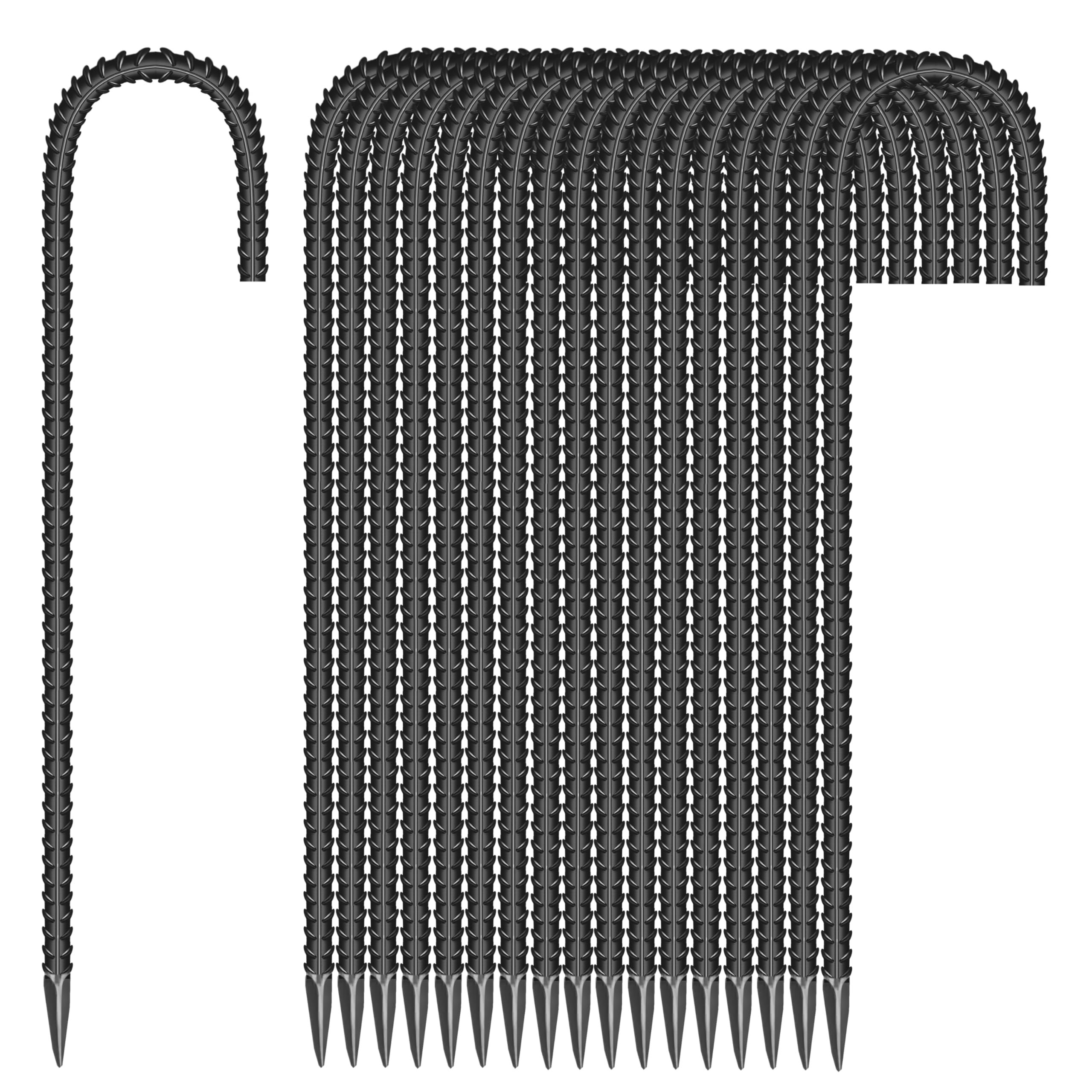 ESSFF 12-inch garden ground stake front view with sharp end