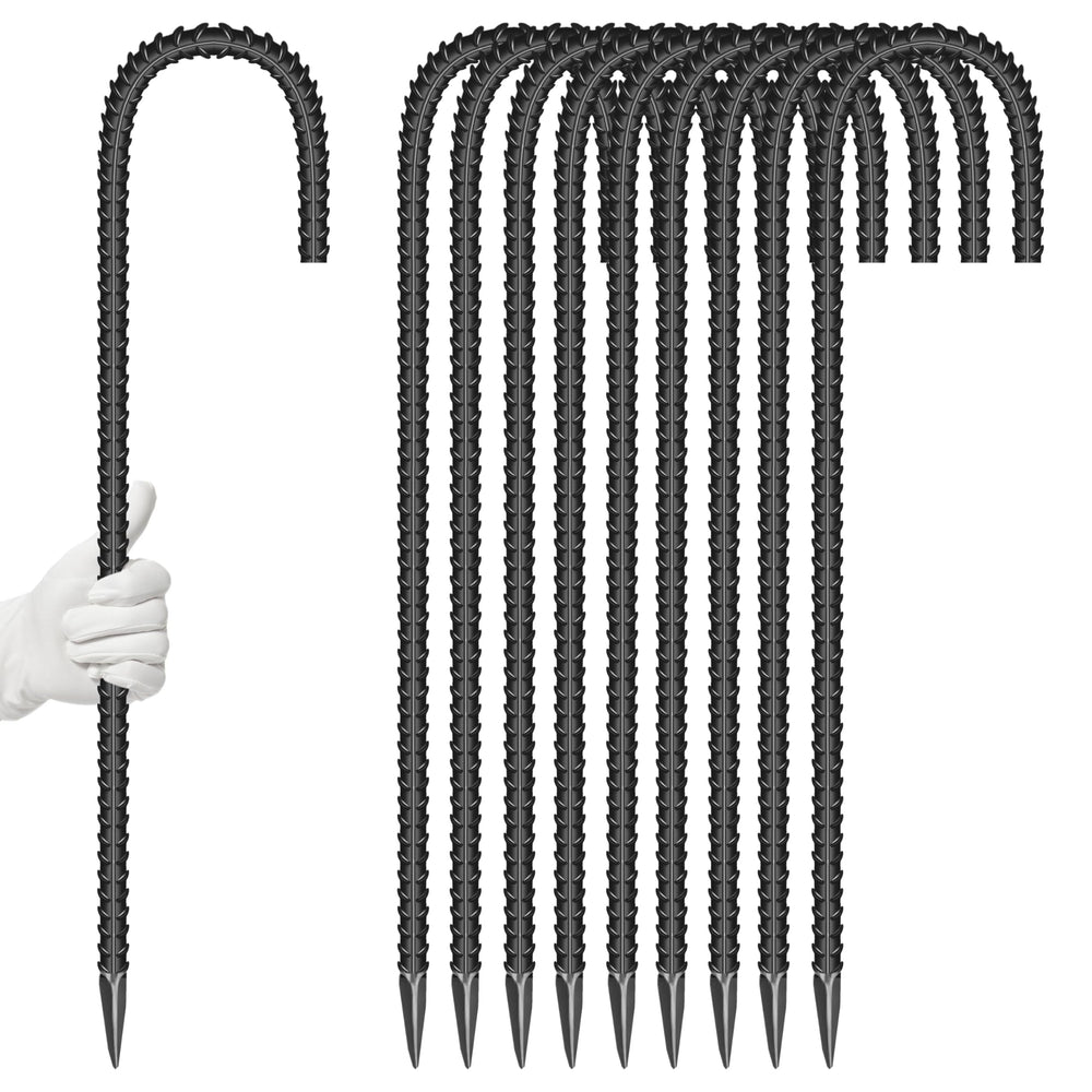 ESSFF 16-inch galvanized garden ground stake front view