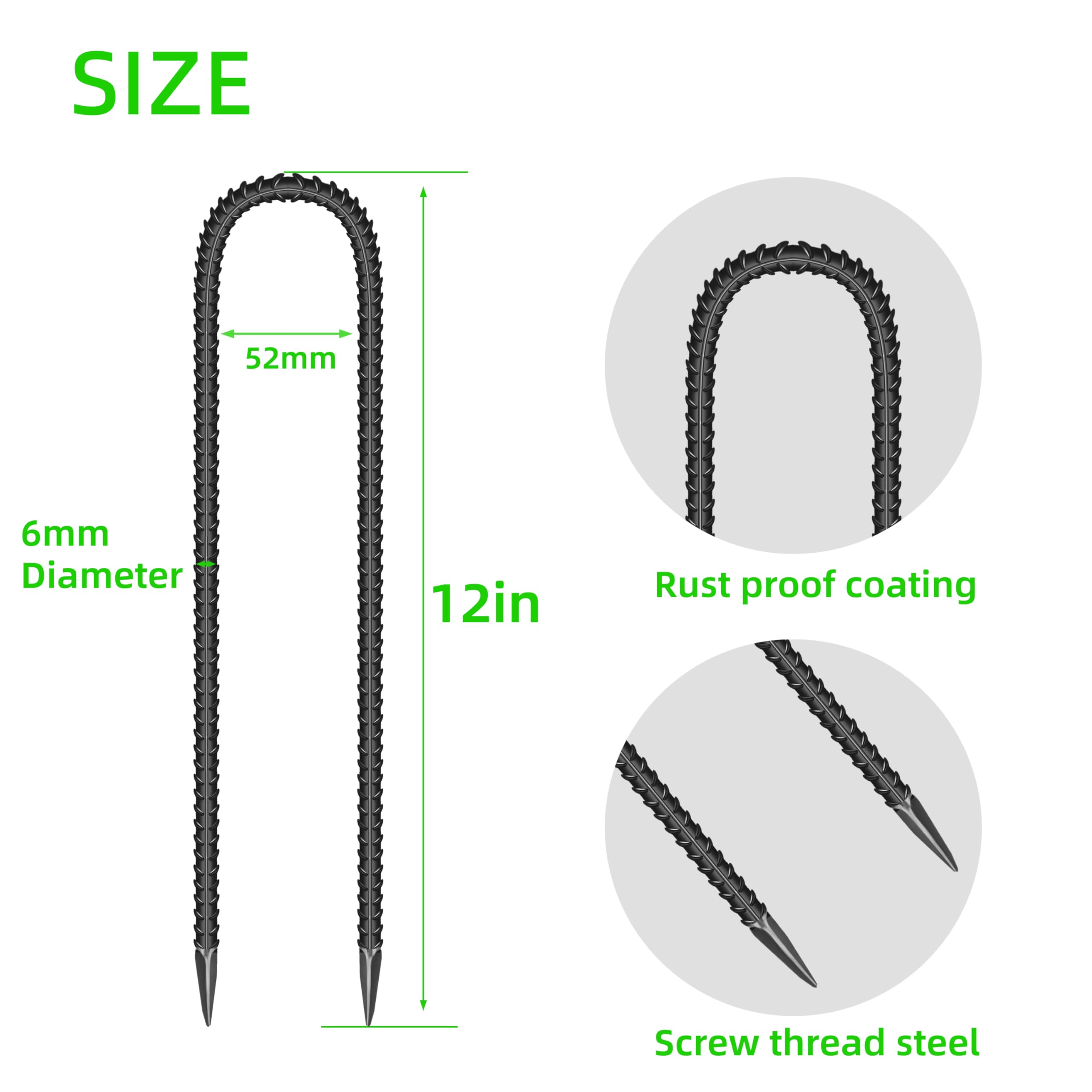 ESSFF galvanized steel garden stake sharp end view