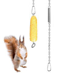 Essilnn Hanging Squirrel Feeder with corn holder and chain