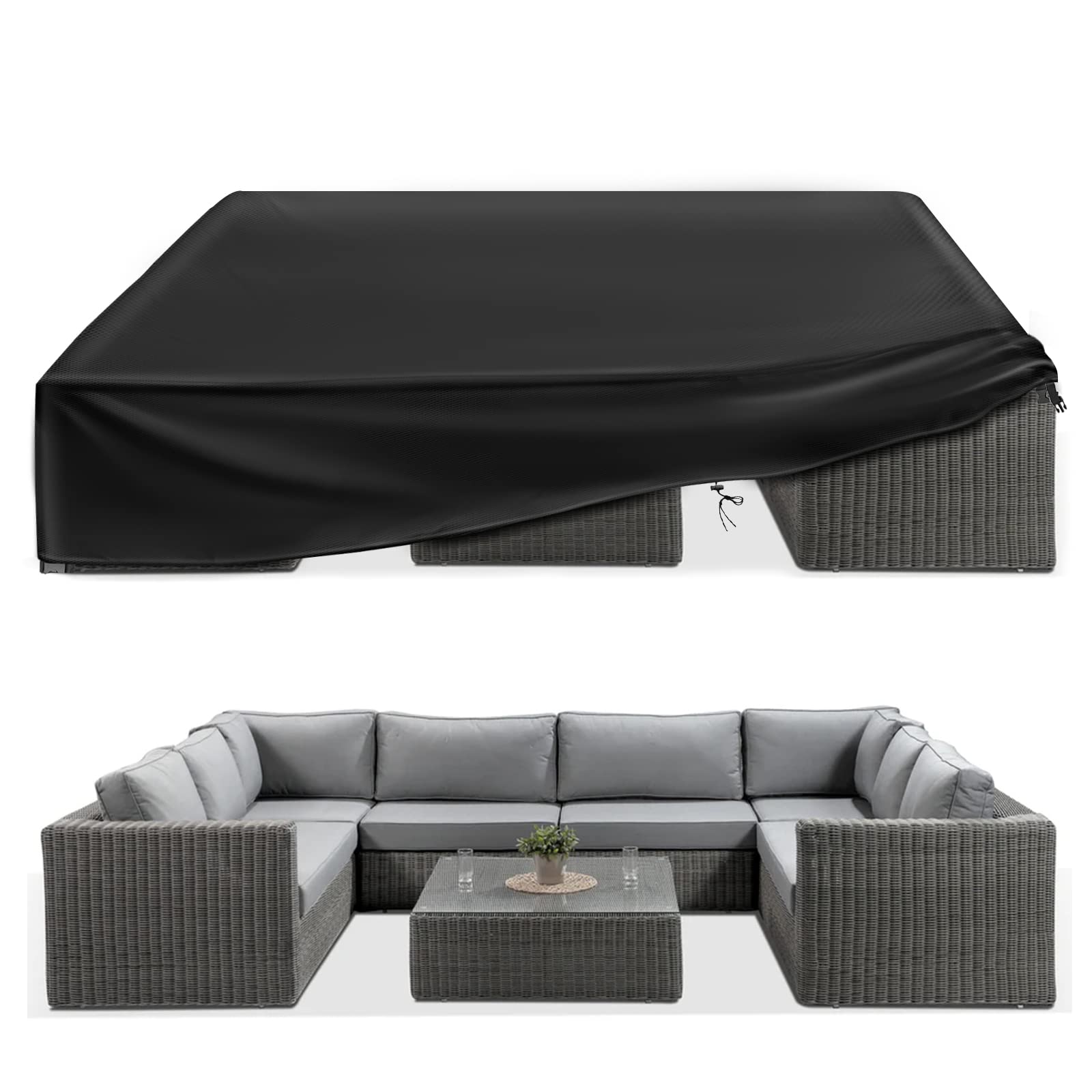 ESSORT Extra Large Patio Furniture Cover front view