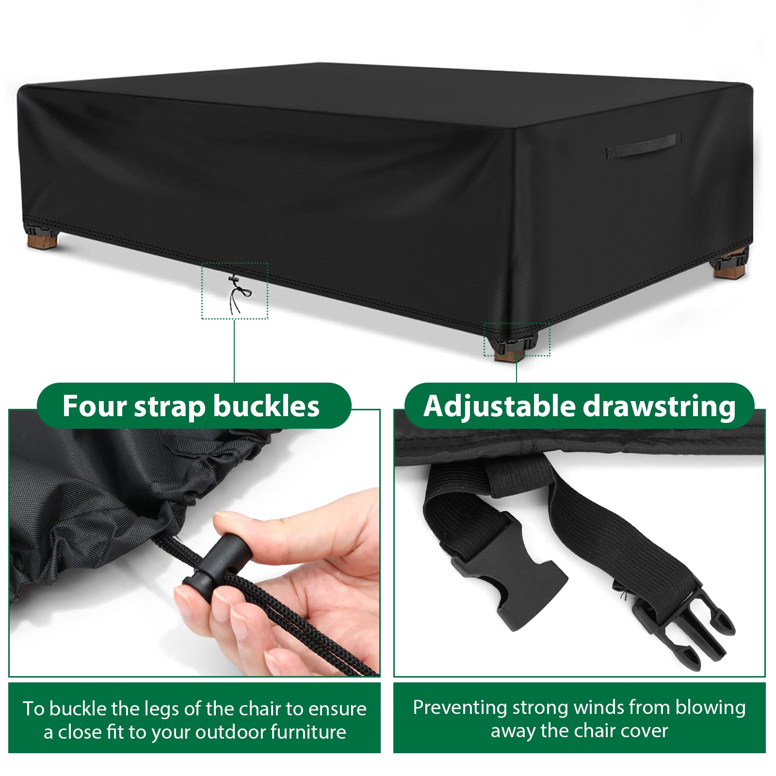 ESSORT Extra Large Patio Furniture Cover in zippered storage bag